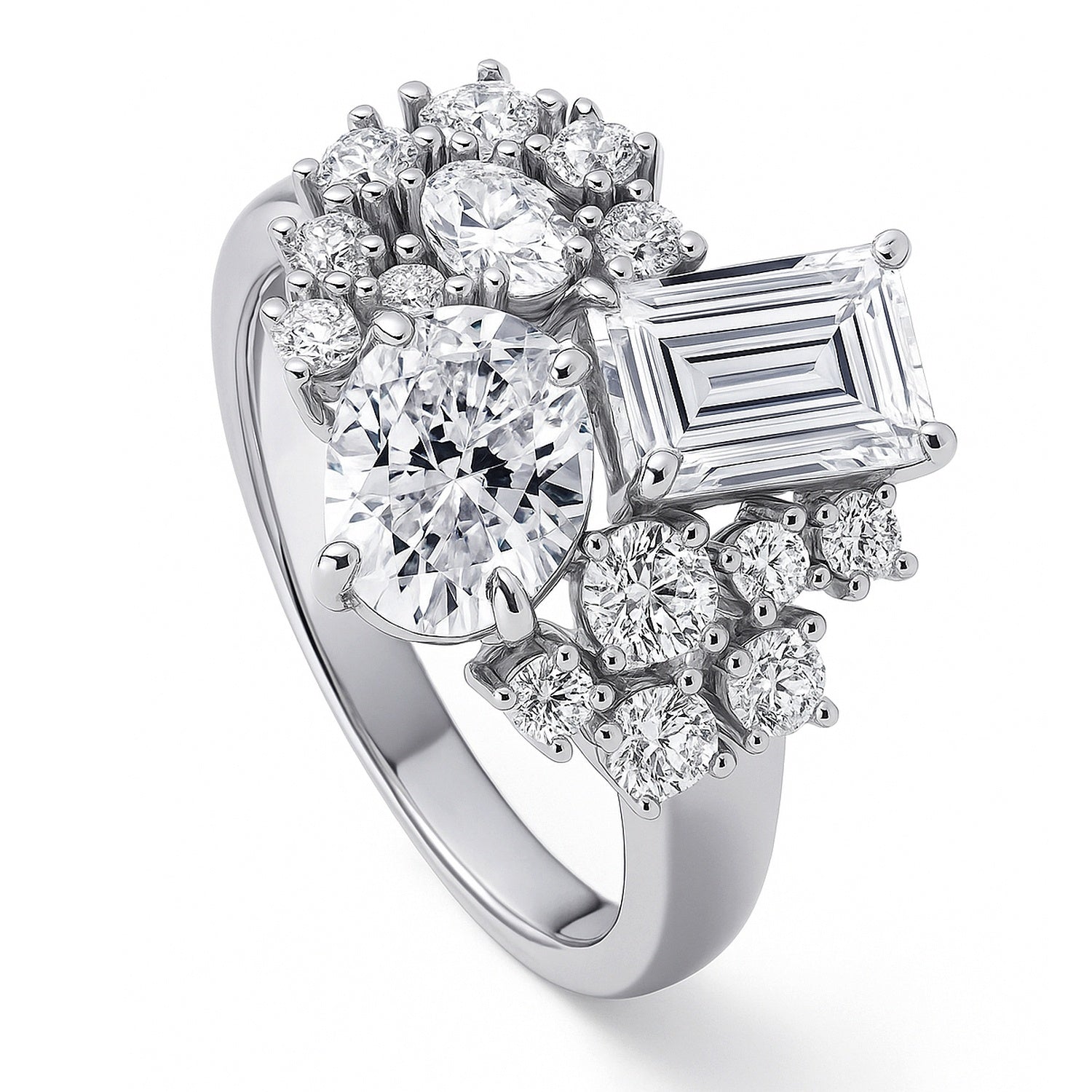 Cluster CZ Ring in Sterling Silver, 4 of 9