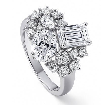 Cluster CZ Ring in Sterling Silver