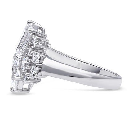 Cluster CZ Ring in Sterling Silver