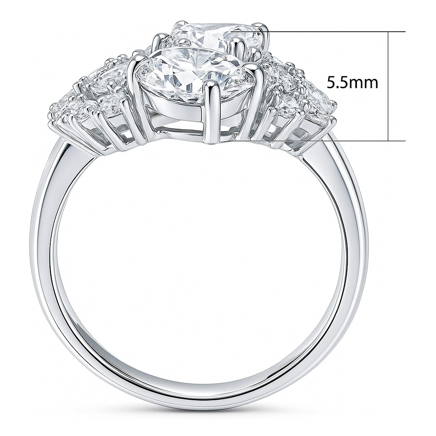 Cluster CZ Ring in Sterling Silver, 8 of 9