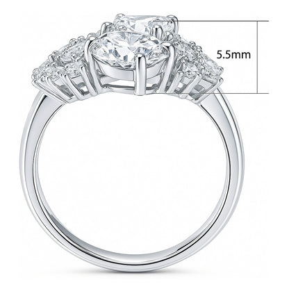 Cluster CZ Ring in Sterling Silver