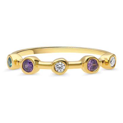 5-Stone CZ Band in Gold Flashed Sterling Silver