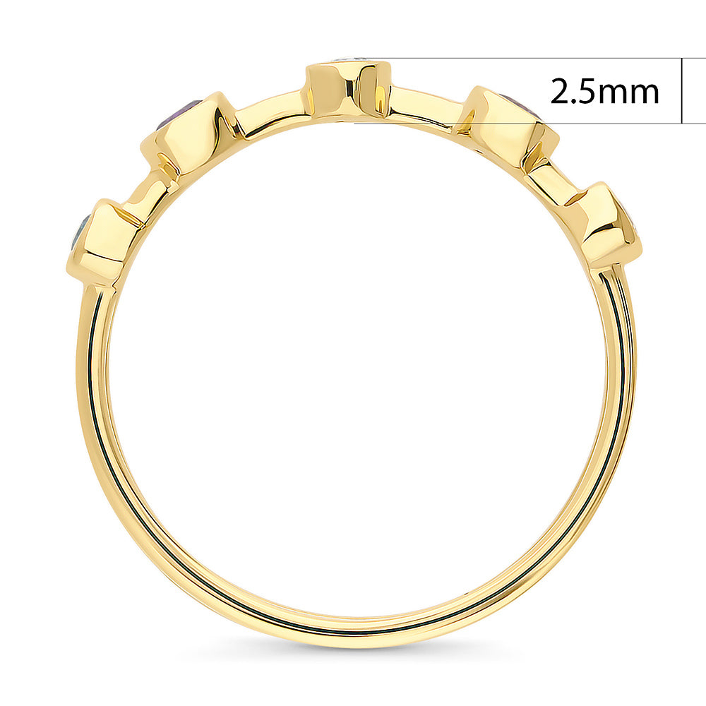 5-Stone CZ Band in Gold Flashed Sterling Silver
