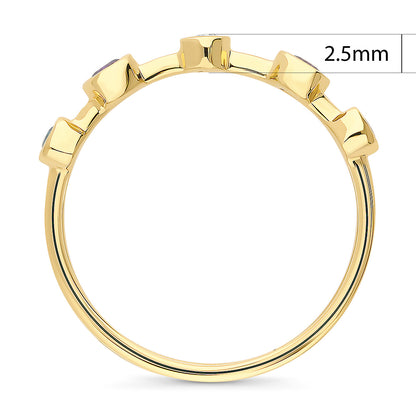 5-Stone CZ Band in Gold Flashed Sterling Silver