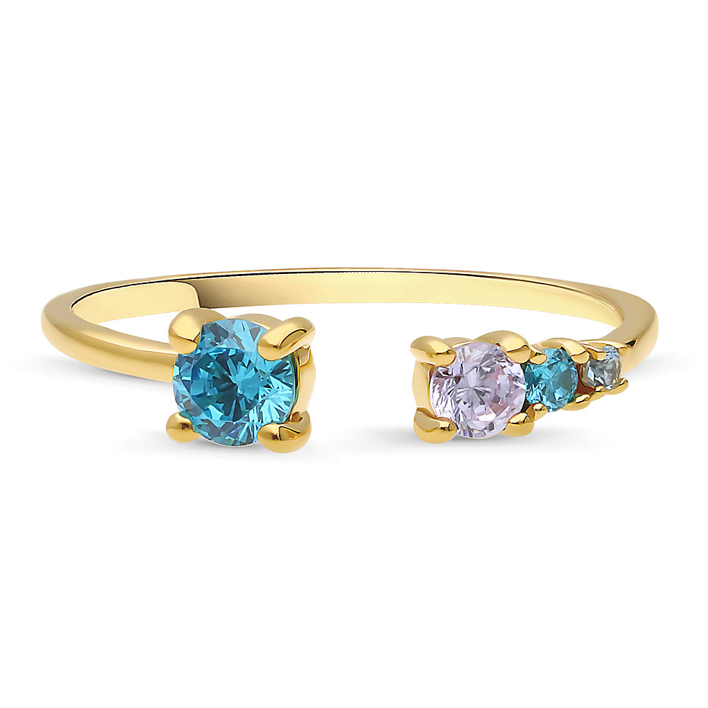 Bypass CZ Band in Gold Flashed Sterling Silver