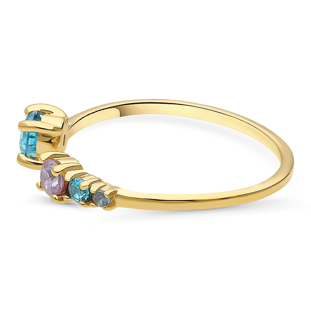 Bypass CZ Band in Gold Flashed Sterling Silver