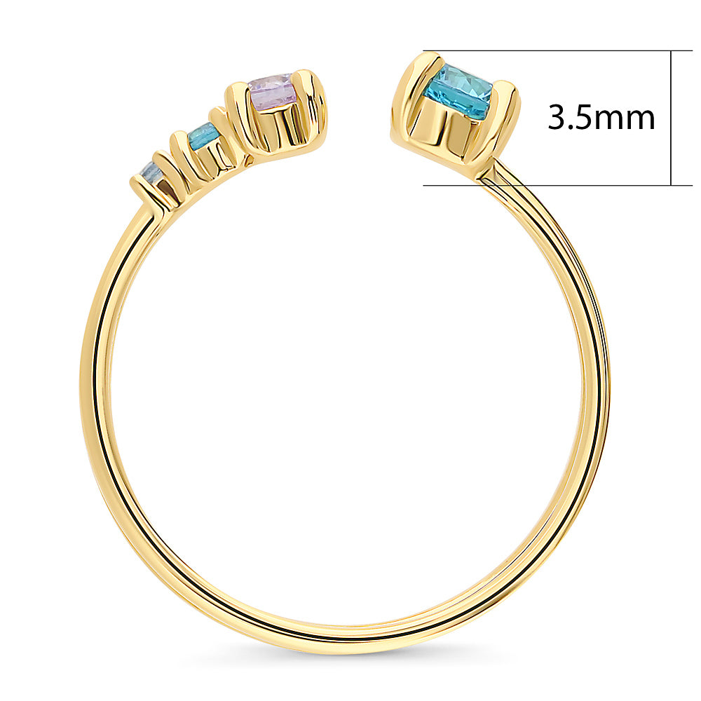 Bypass CZ Band in Gold Flashed Sterling Silver
