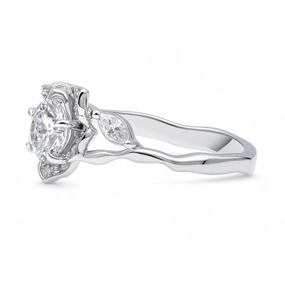 Flower Halo CZ Ring in Sterling Silver