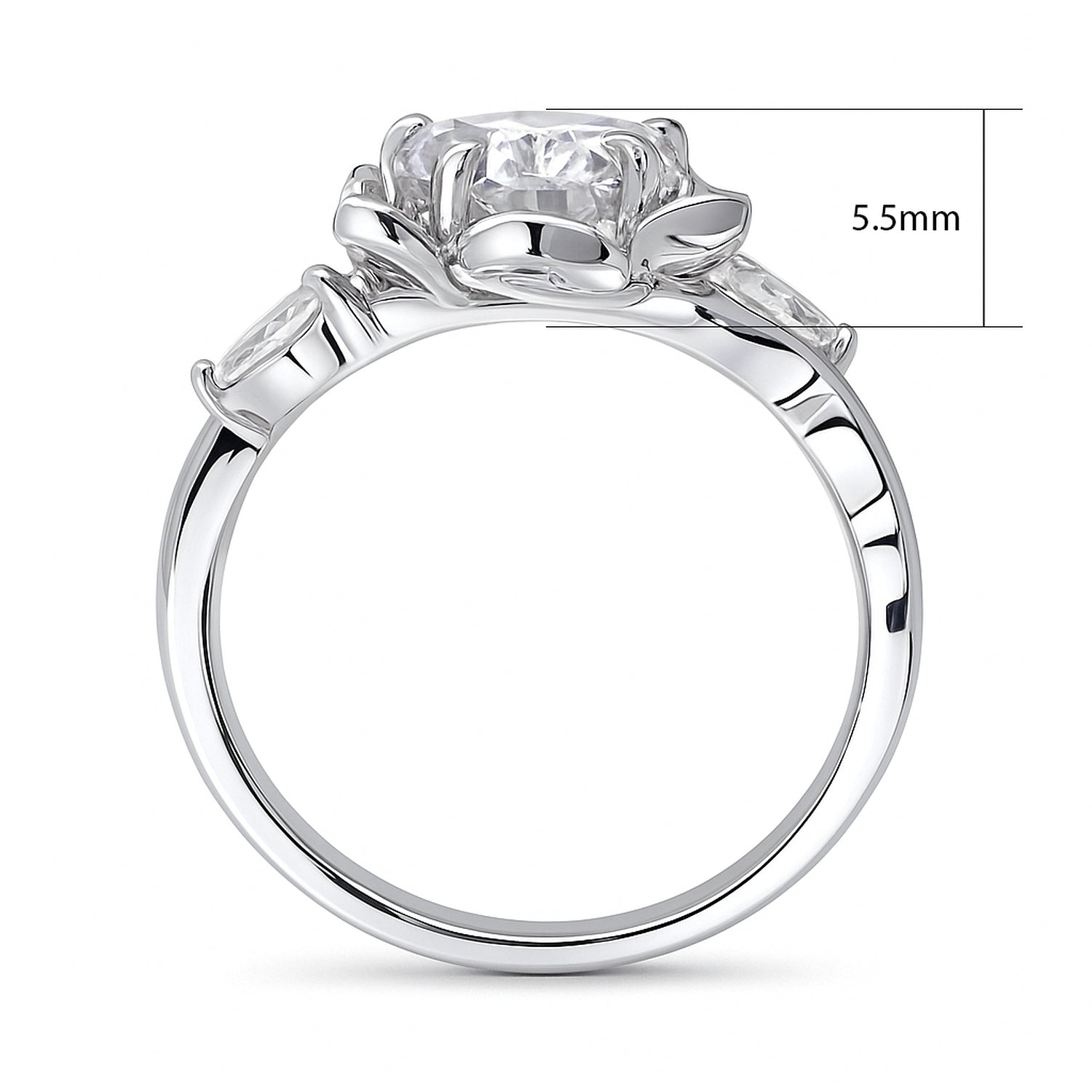 Flower Halo CZ Ring in Sterling Silver