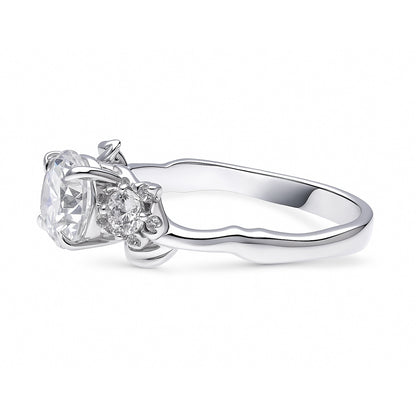 3-Stone Flower 1.6ct CZ Ring in Sterling Silver