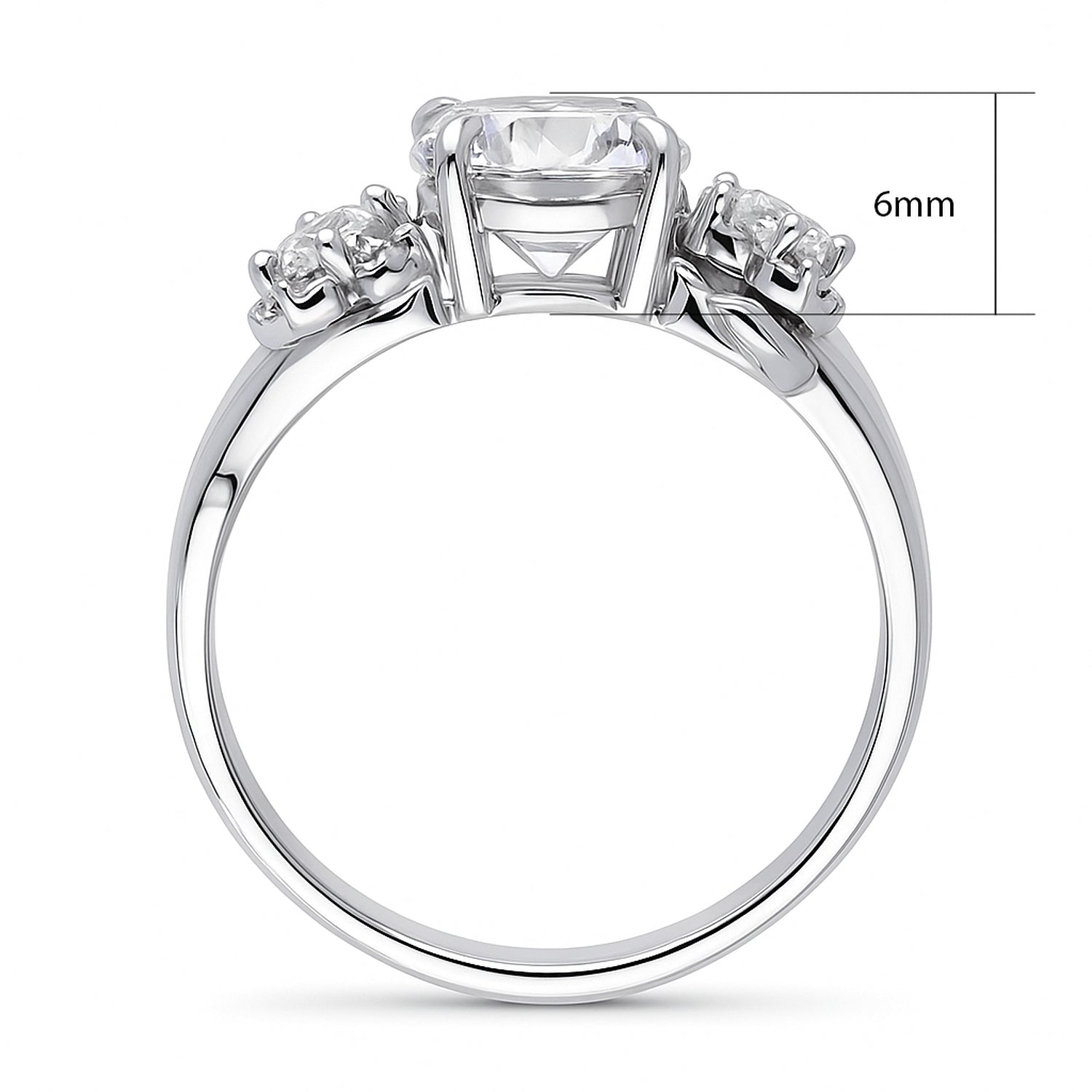 3-Stone Flower 1.6ct CZ Ring in Sterling Silver
