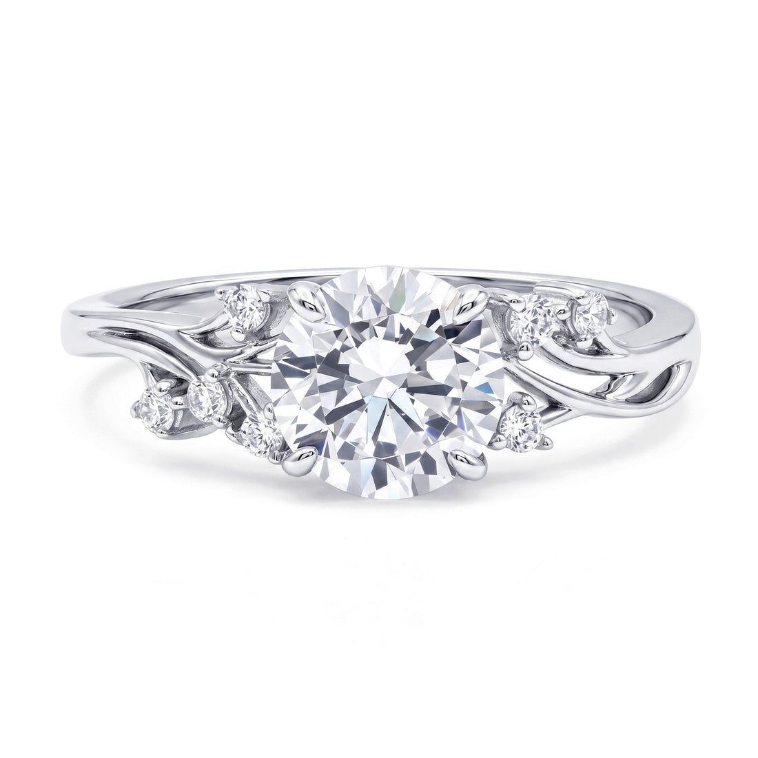 Solitaire Filigree Flower 1.6ct CZ Ring in Sterling Silver