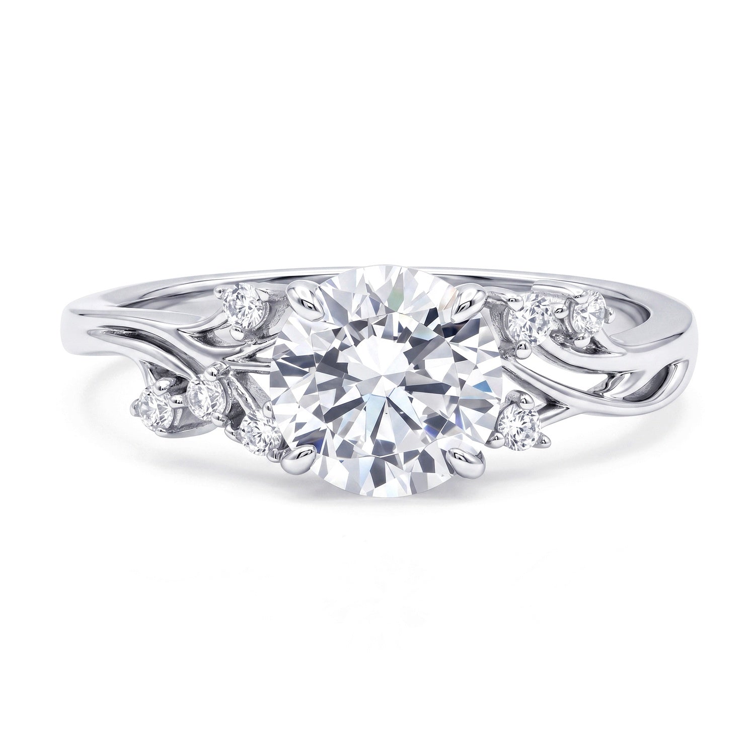 Solitaire Filigree Flower 1.6ct CZ Ring in Sterling Silver
