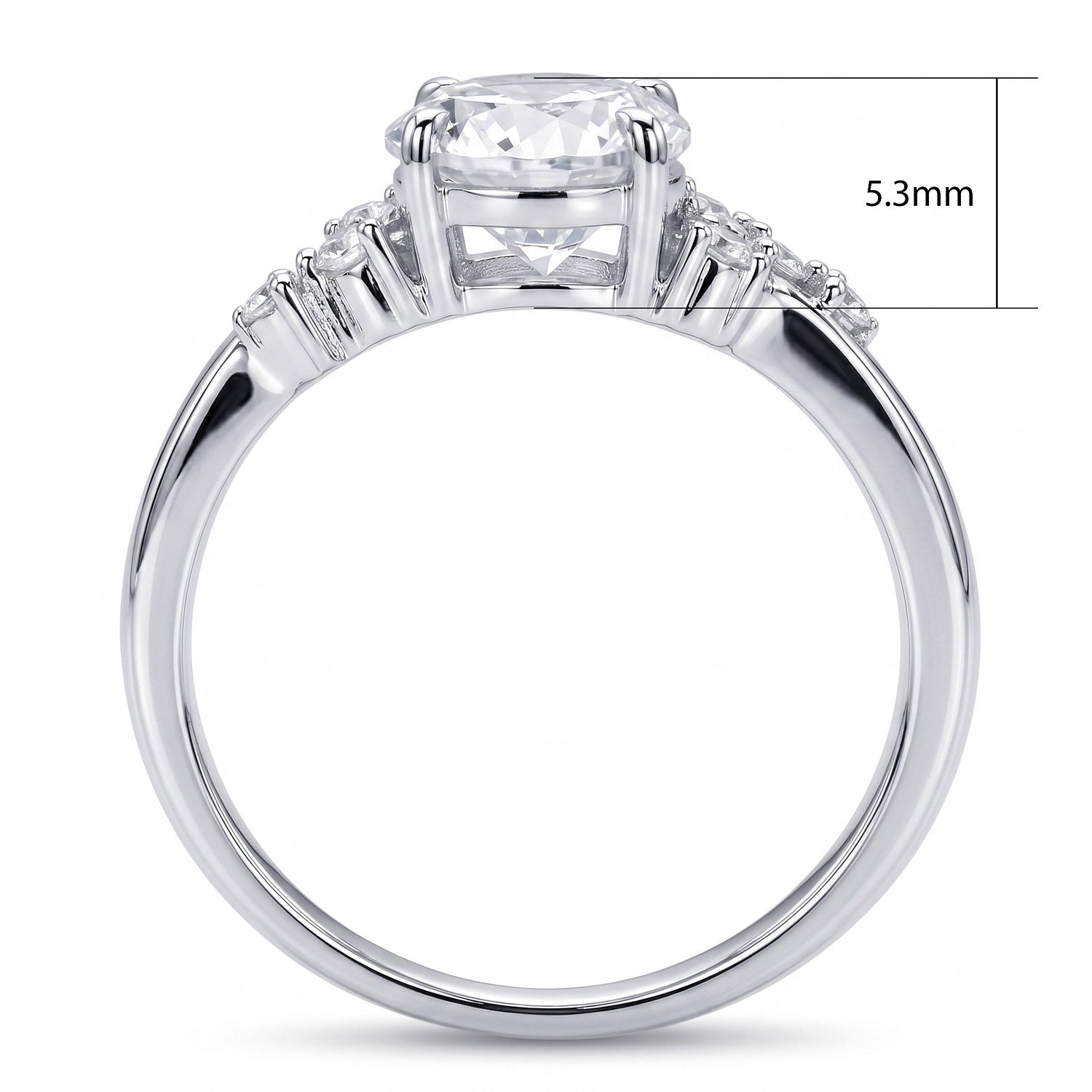 Solitaire Filigree Flower 1.6ct CZ Ring in Sterling Silver, 7 of 7