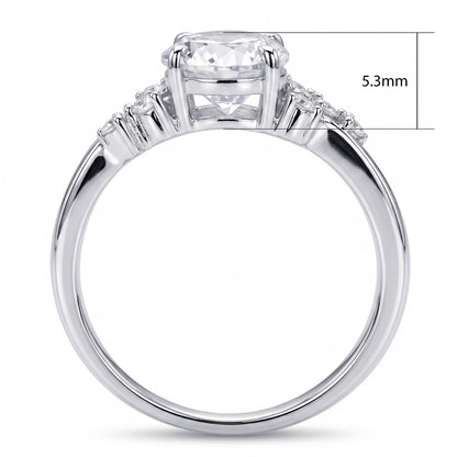 Solitaire Filigree Flower 1.6ct CZ Ring in Sterling Silver