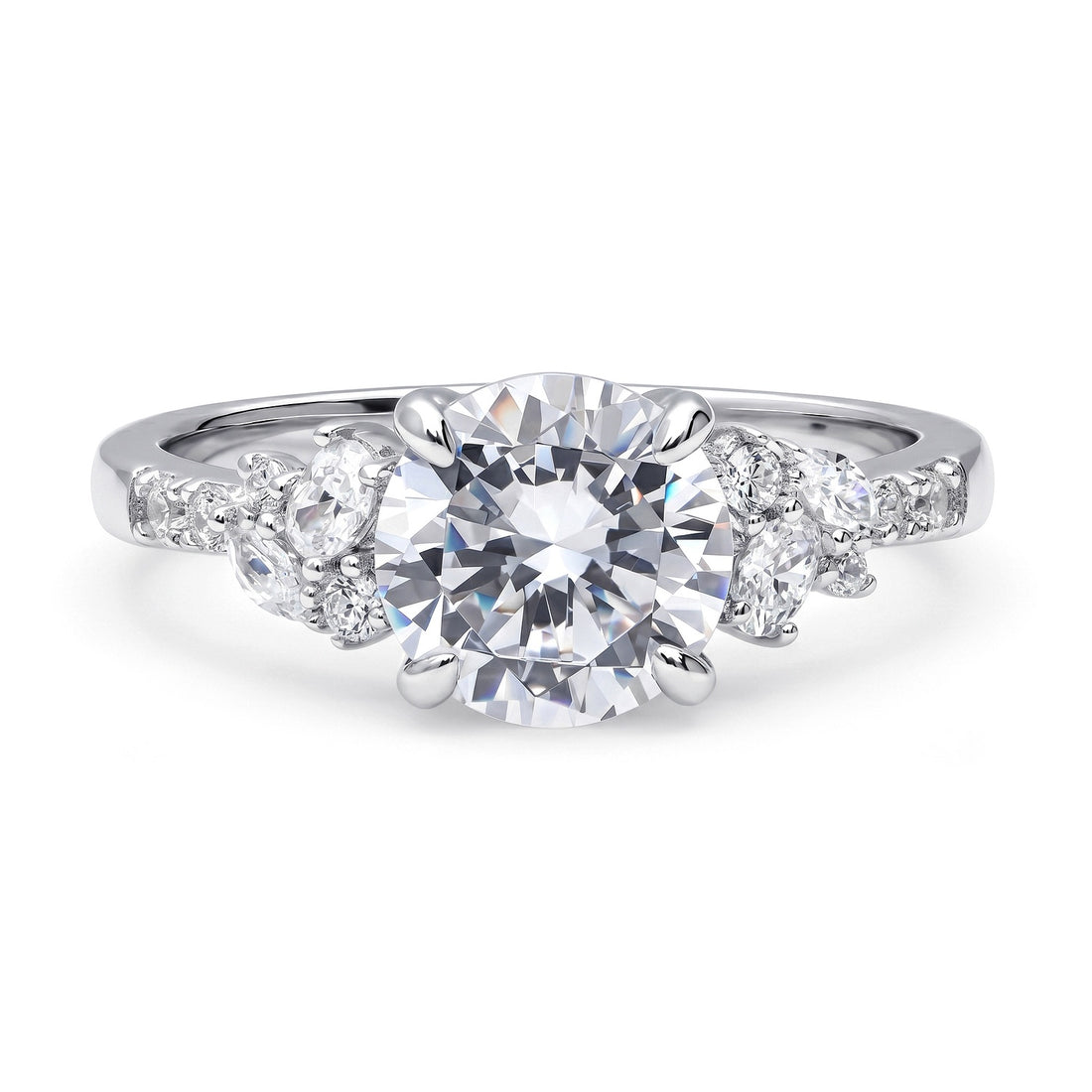 Flower Cluster CZ Ring in Sterling Silver