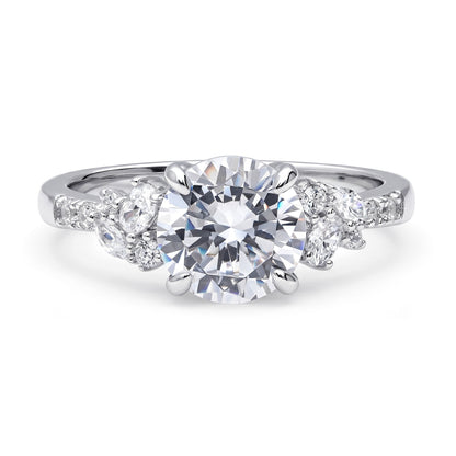 Flower Cluster CZ Ring in Sterling Silver