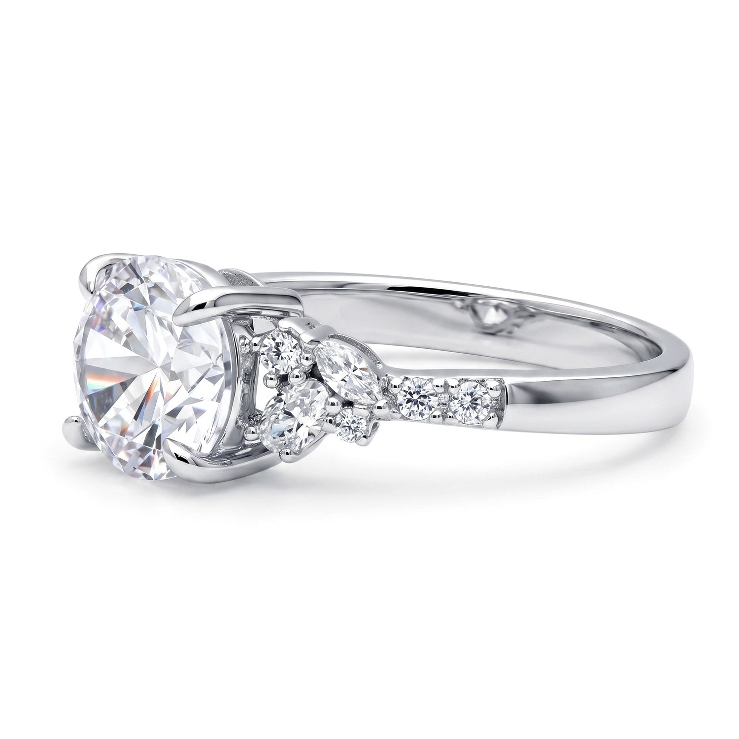 Flower Cluster CZ Ring in Sterling Silver