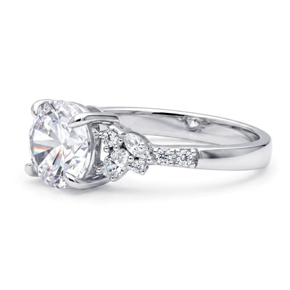 Flower Cluster CZ Ring in Sterling Silver