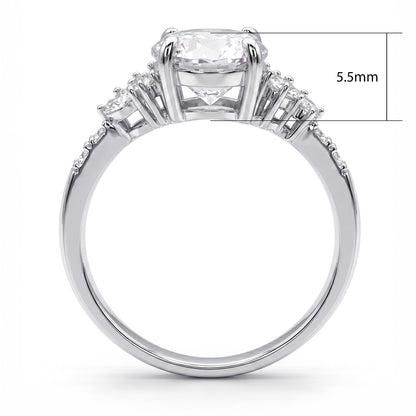 Flower Cluster CZ Ring in Sterling Silver