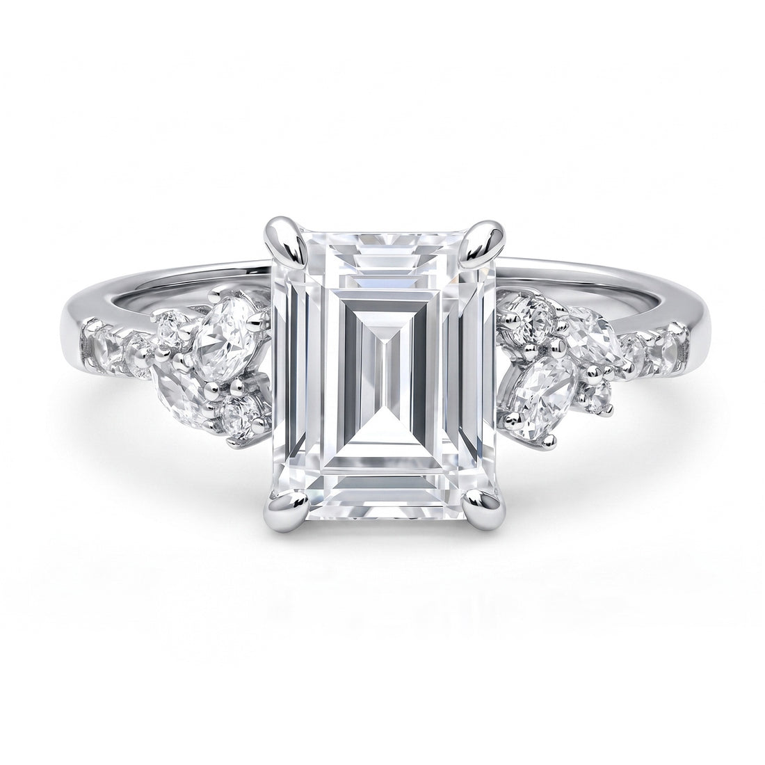Flower Cluster CZ Ring in Sterling Silver