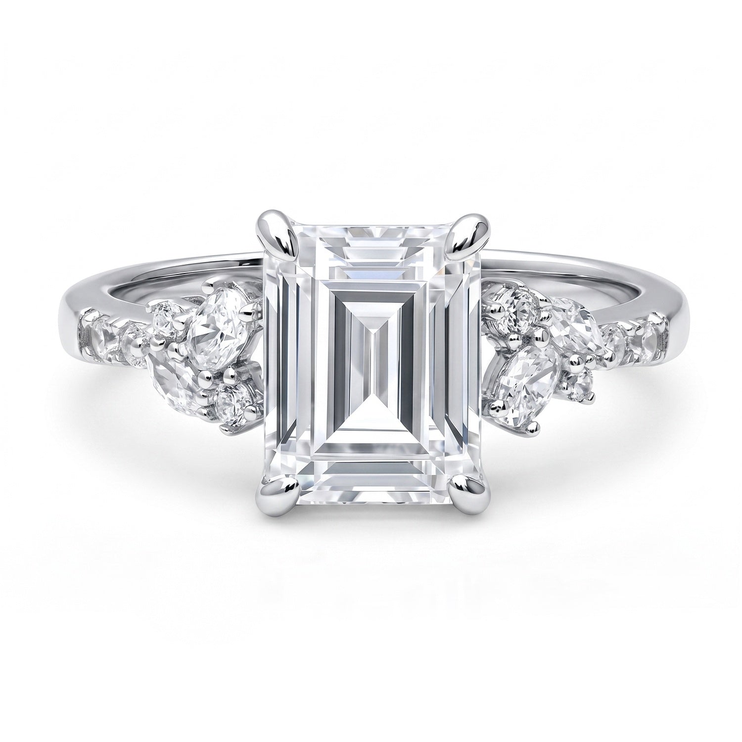 Flower Cluster CZ Ring in Sterling Silver, 1 of 5