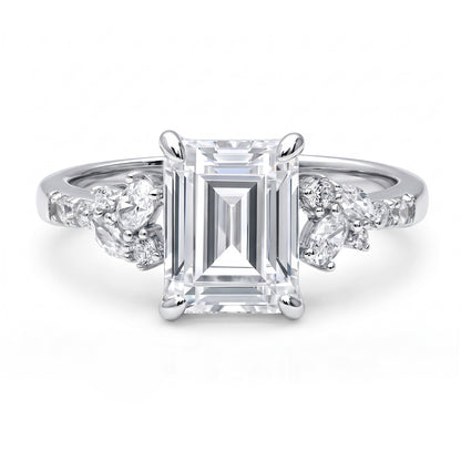 Flower Cluster CZ Ring in Sterling Silver