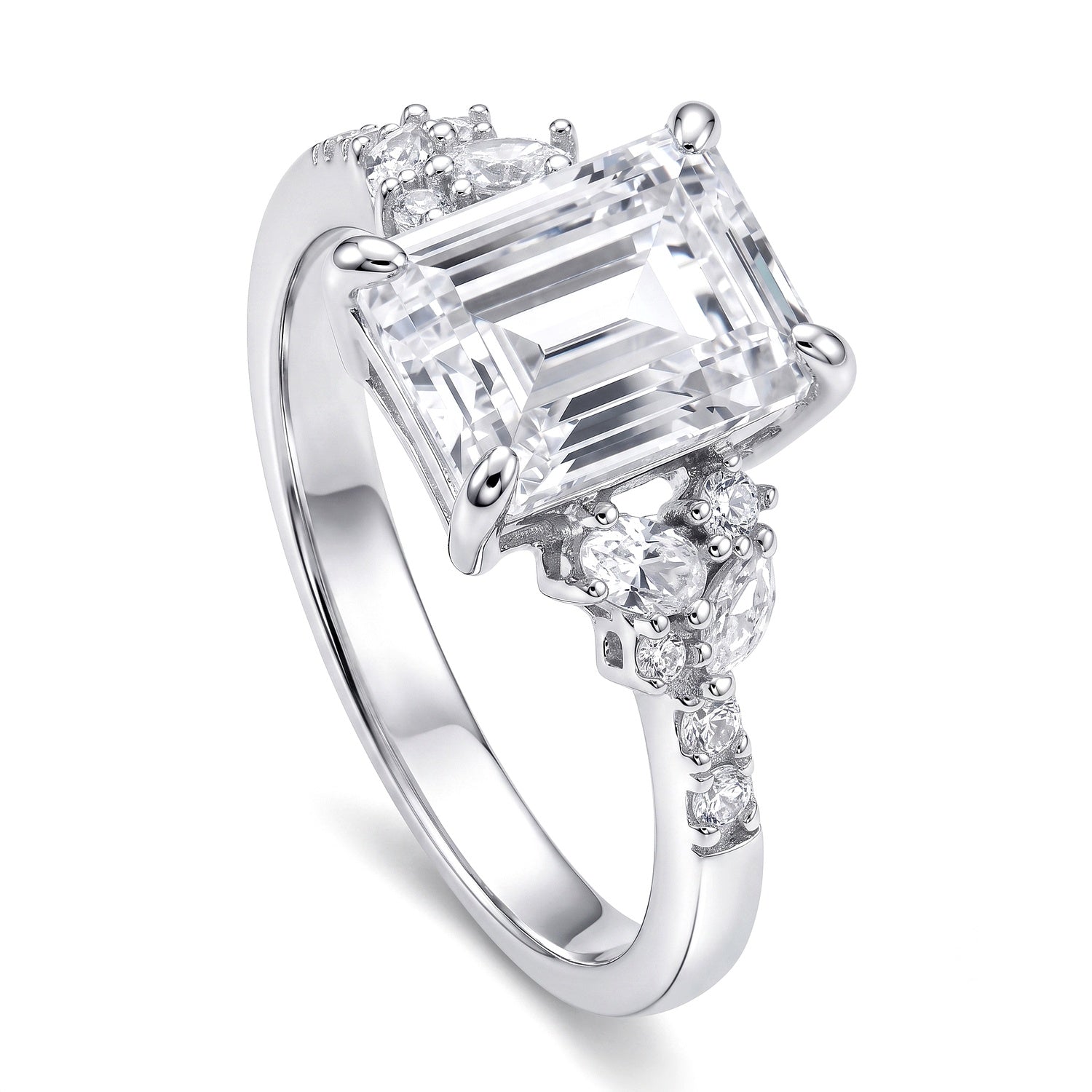 Flower Cluster CZ Ring in Sterling Silver, 2 of 5