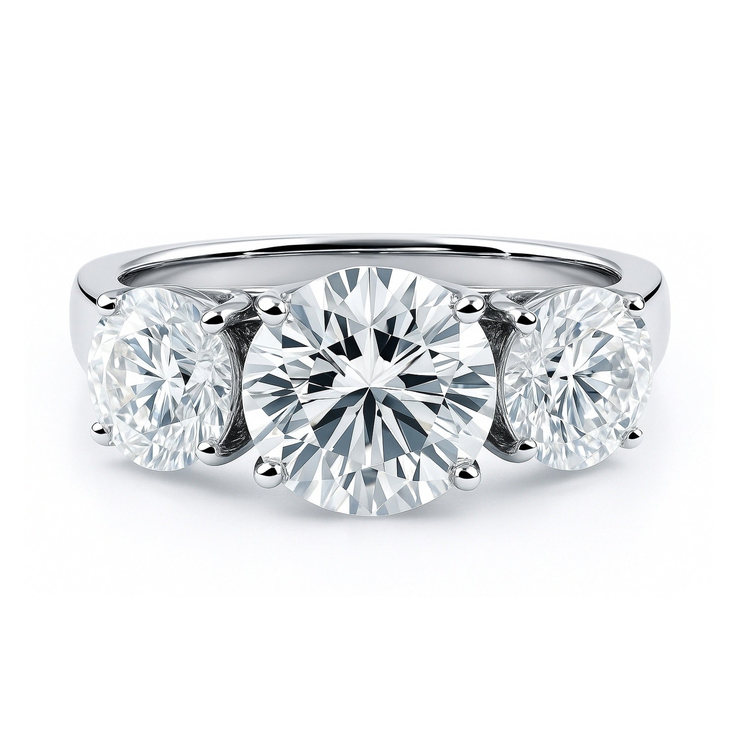 3-Stone 2ct CZ Ring in Sterling Silver, 1 of 13