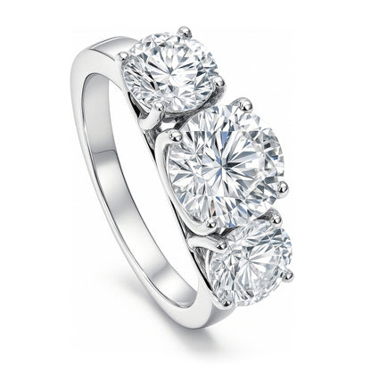 3-Stone 2ct CZ Ring in Sterling Silver