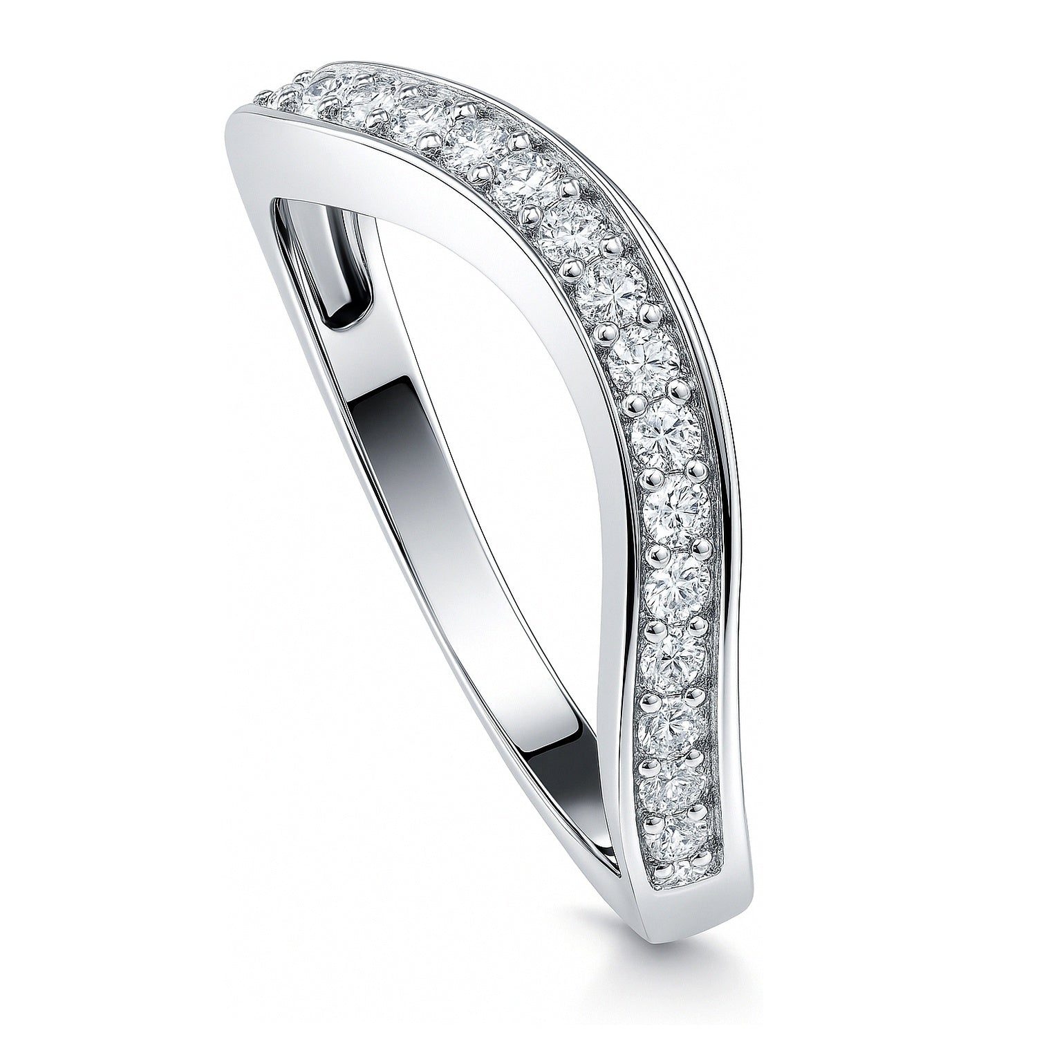 Pave CZ Eternity Ring in Sterling Silver