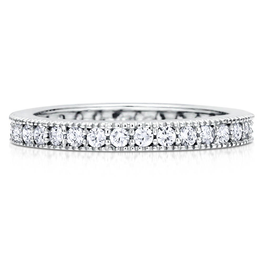 Pave CZ Eternity Ring in Sterling Silver, 1 of 4