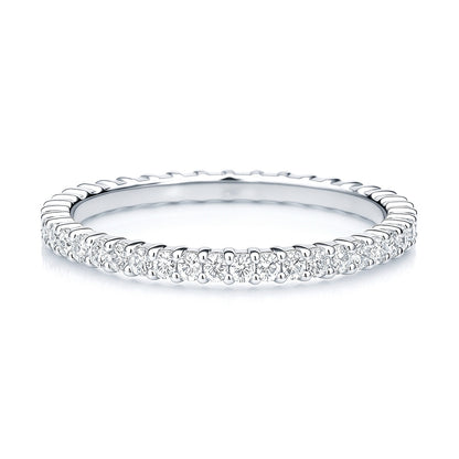 Pave CZ Eternity Ring in Sterling Silver