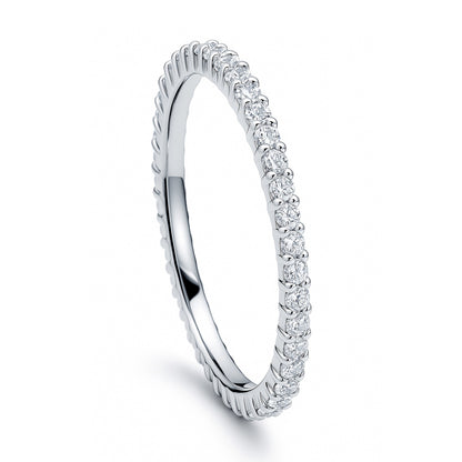 Pave CZ Eternity Ring in Sterling Silver
