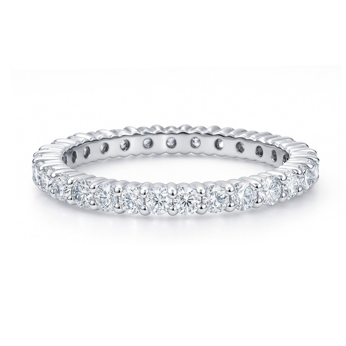 Pave CZ Eternity Ring in Sterling Silver