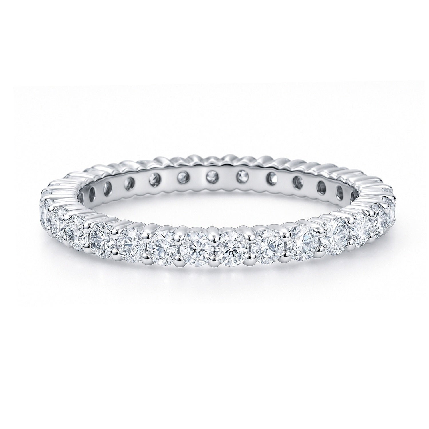Pave CZ Eternity Ring in Sterling Silver, 1 of 11