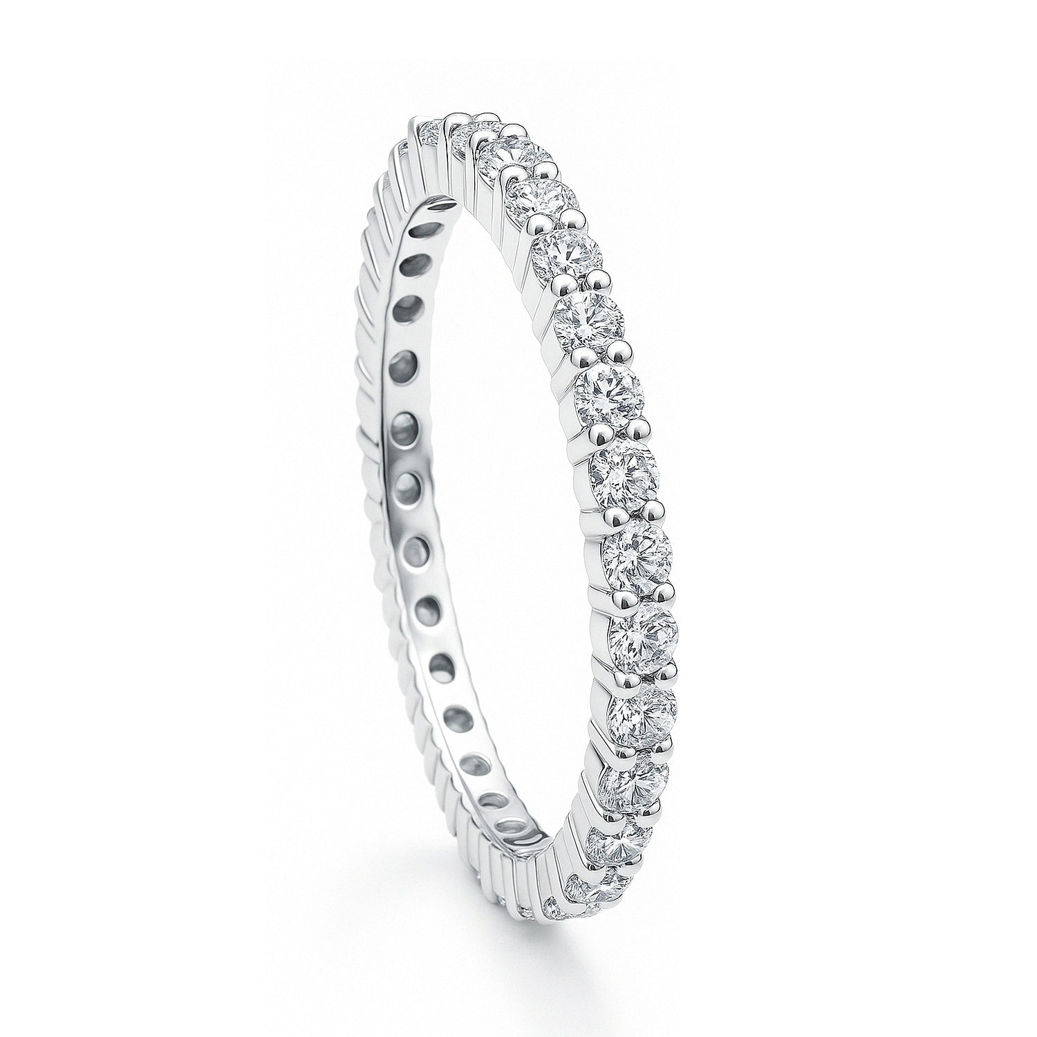Pave CZ Eternity Ring in Sterling Silver