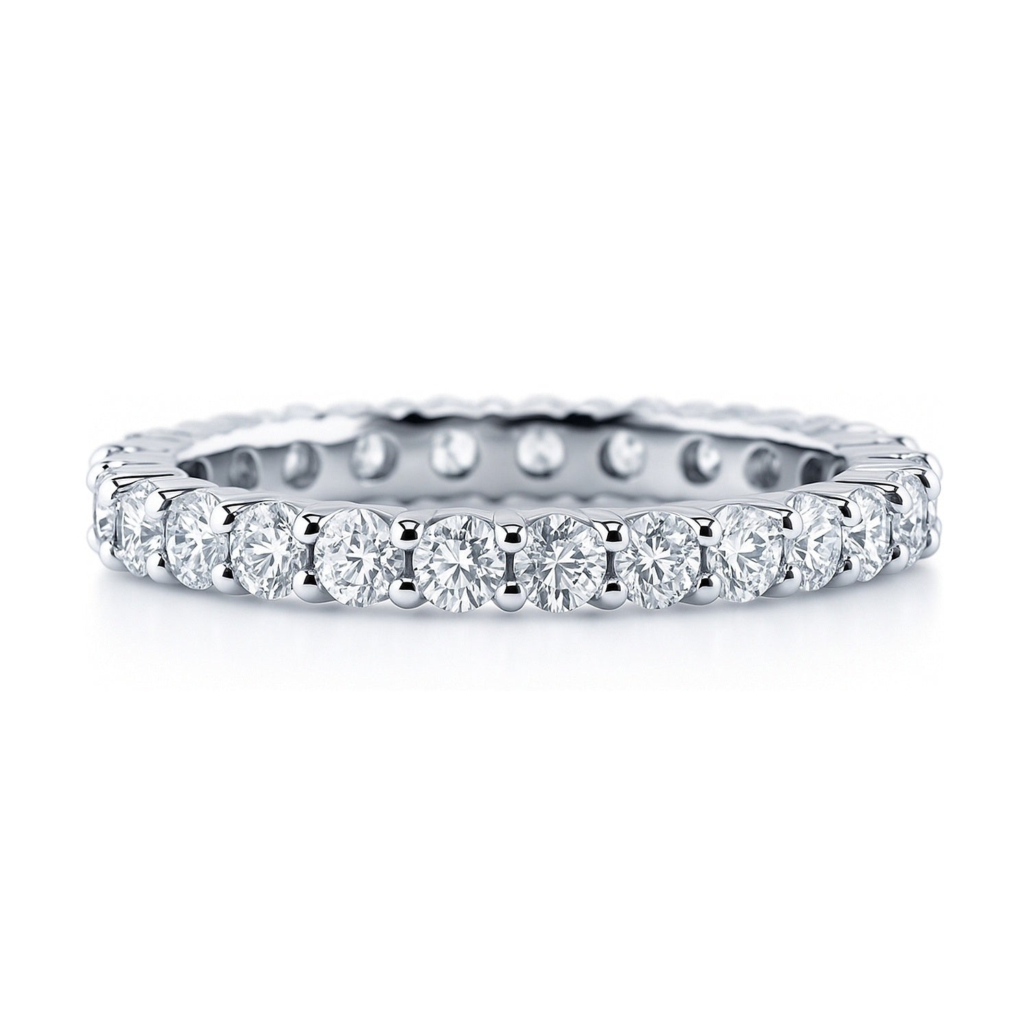 Pave CZ Eternity Ring in Sterling Silver, 1 of 8