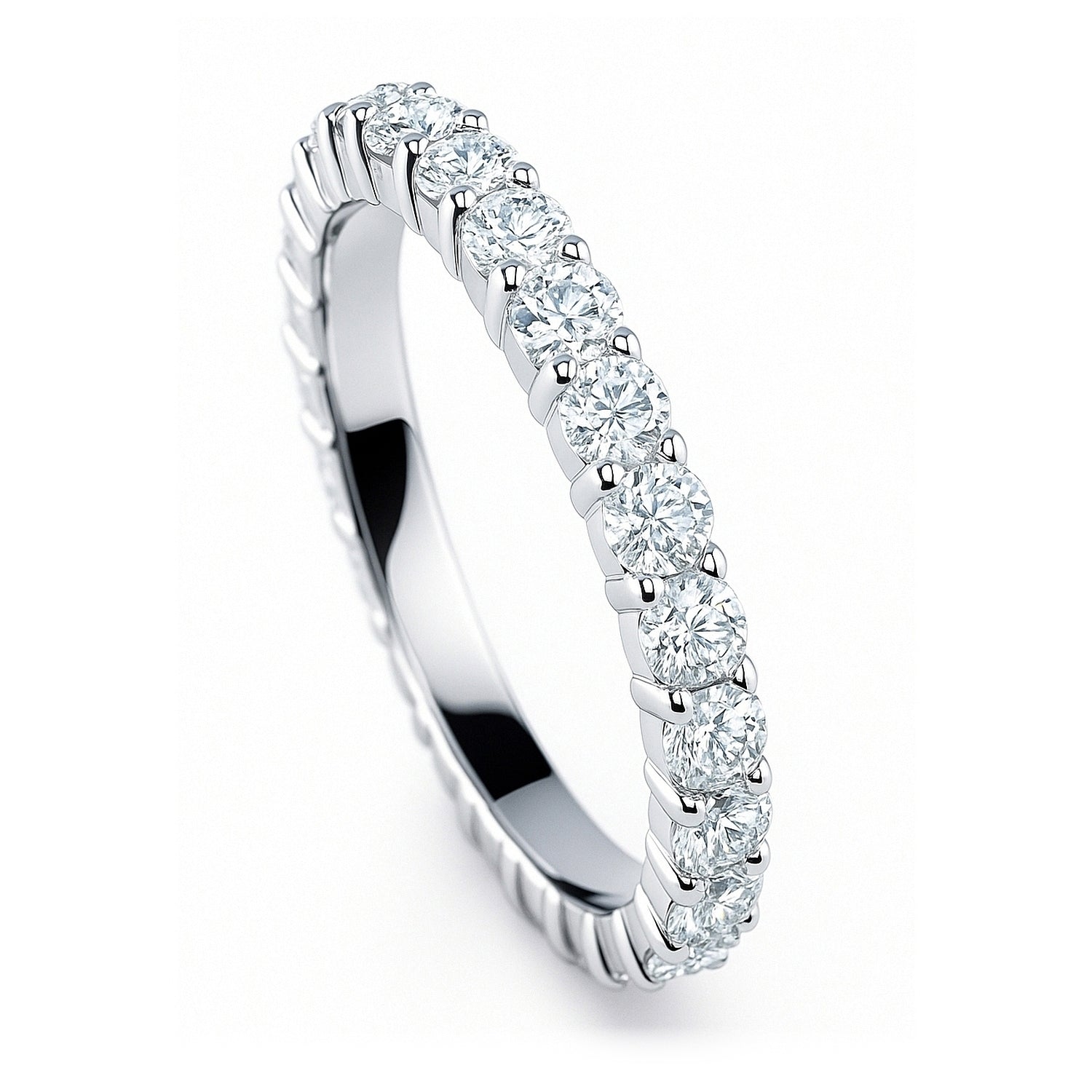 Pave CZ Eternity Ring in Sterling Silver, 3 of 16