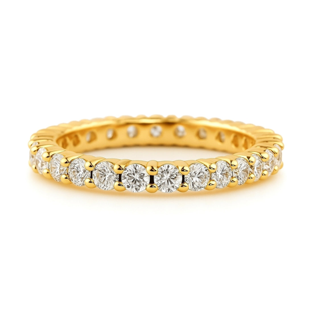 Pave CZ Eternity Ring in Gold Flashed Sterling Silver