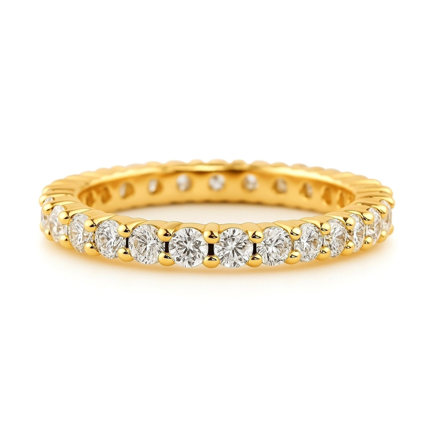 Pave CZ Eternity Ring in Gold Flashed Sterling Silver