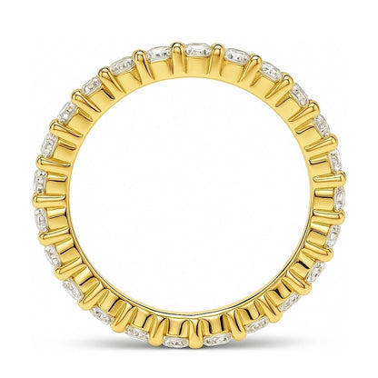 Pave CZ Eternity Ring in Gold Flashed Sterling Silver