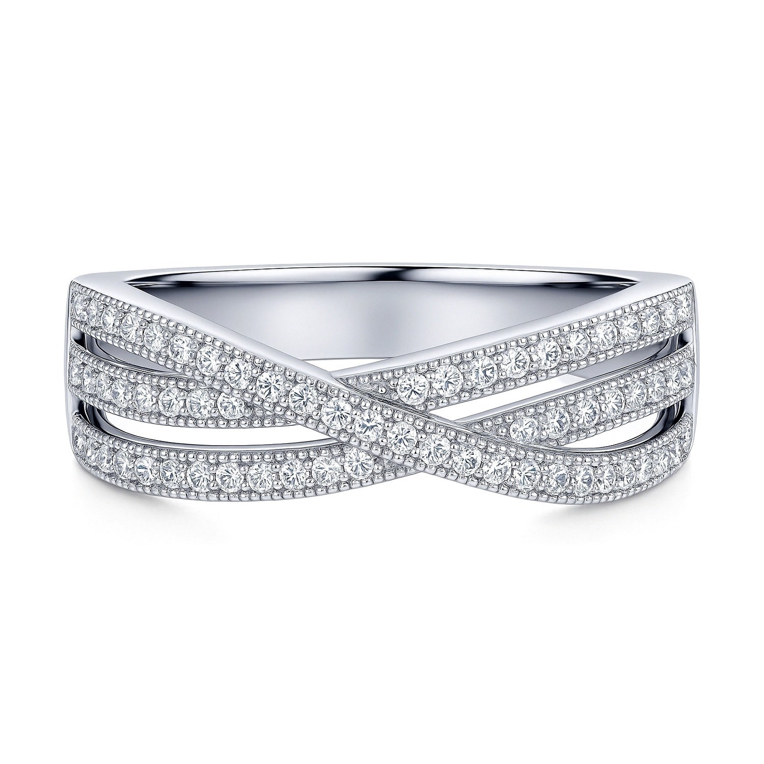 Woven CZ Ring in Sterling Silver