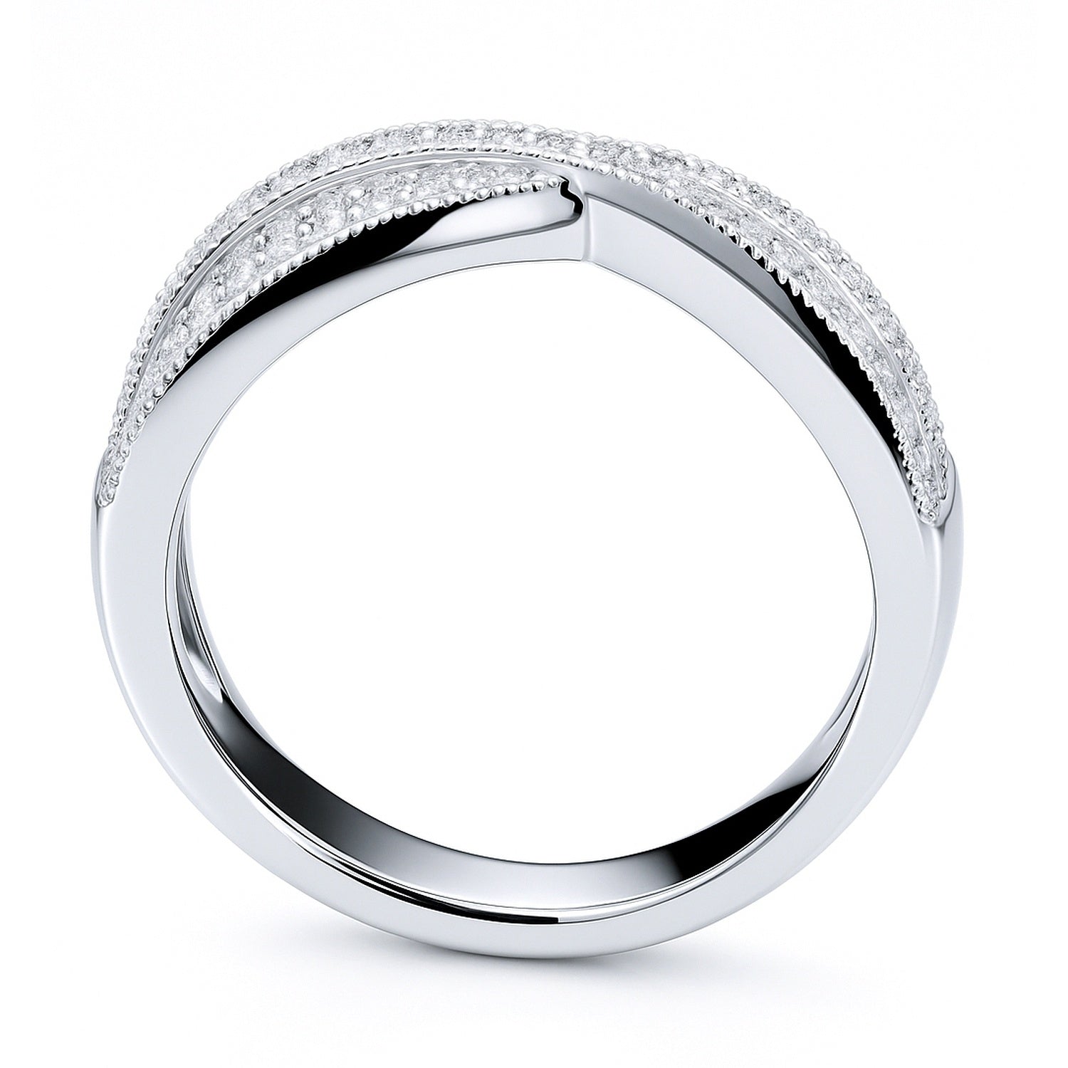 Woven CZ Ring in Sterling Silver, 6 of 6