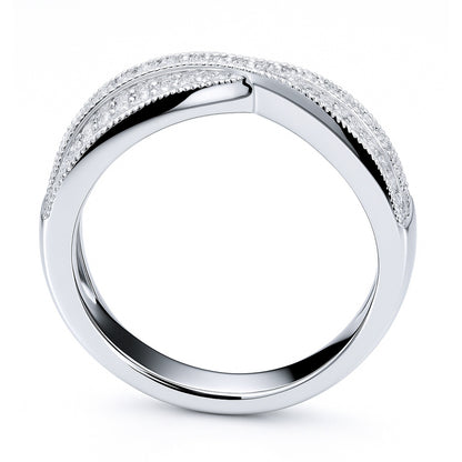 Woven CZ Ring in Sterling Silver