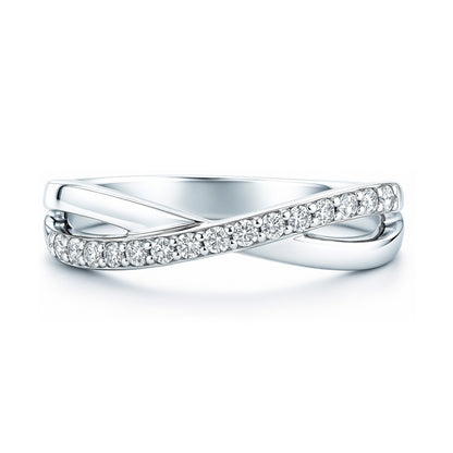 Infinity Criss Cross CZ Ring in Sterling Silver