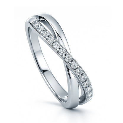 Infinity Criss Cross CZ Ring in Sterling Silver