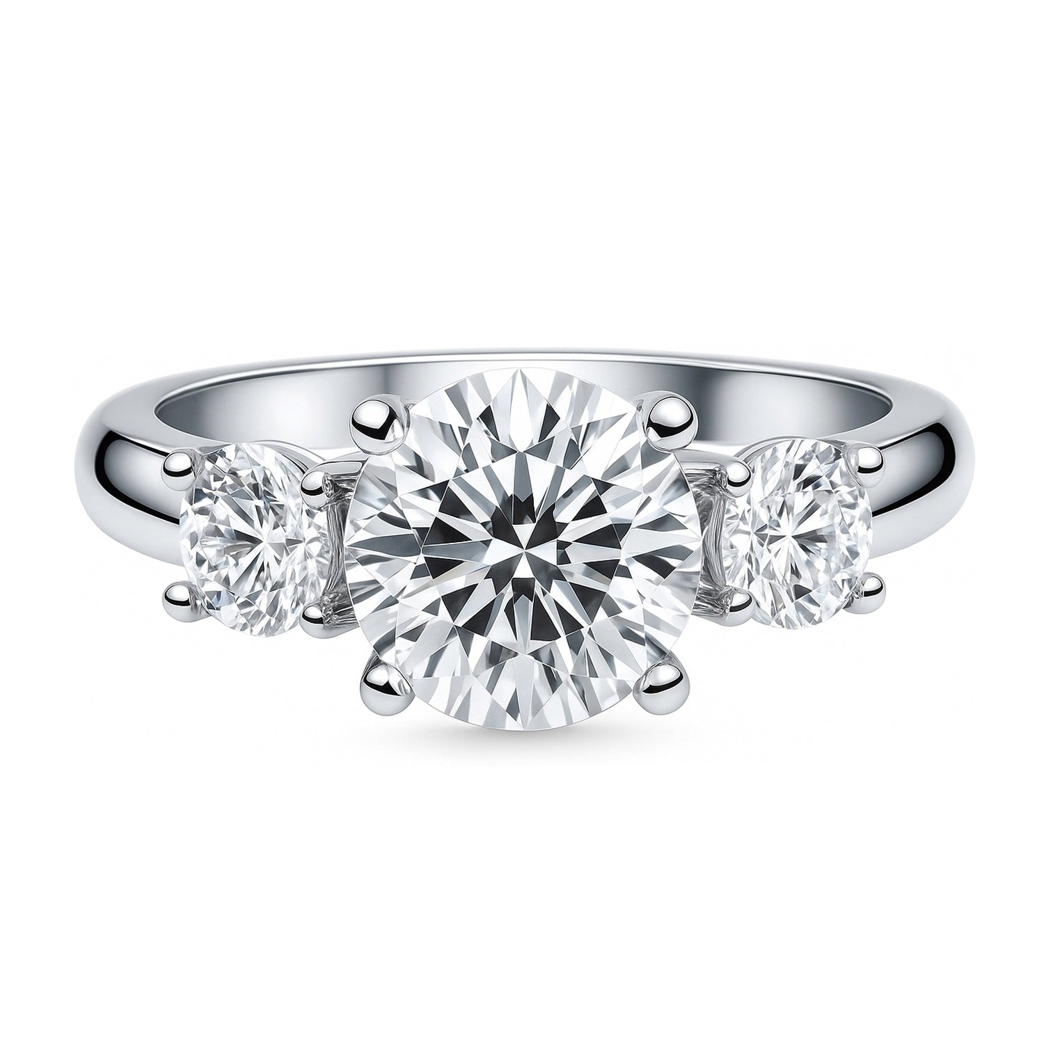 3-Stone 2.4ct CZ Ring in Sterling Silver, 1 of 15