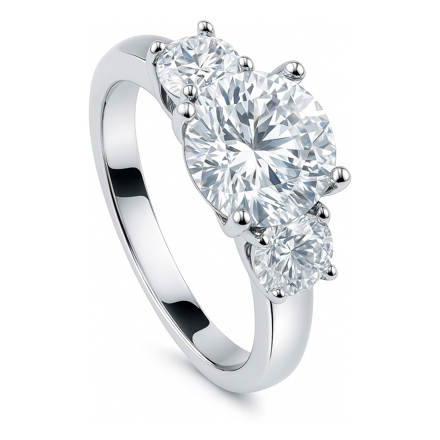 3-Stone 2.4ct CZ Ring in Sterling Silver, 3 of 15