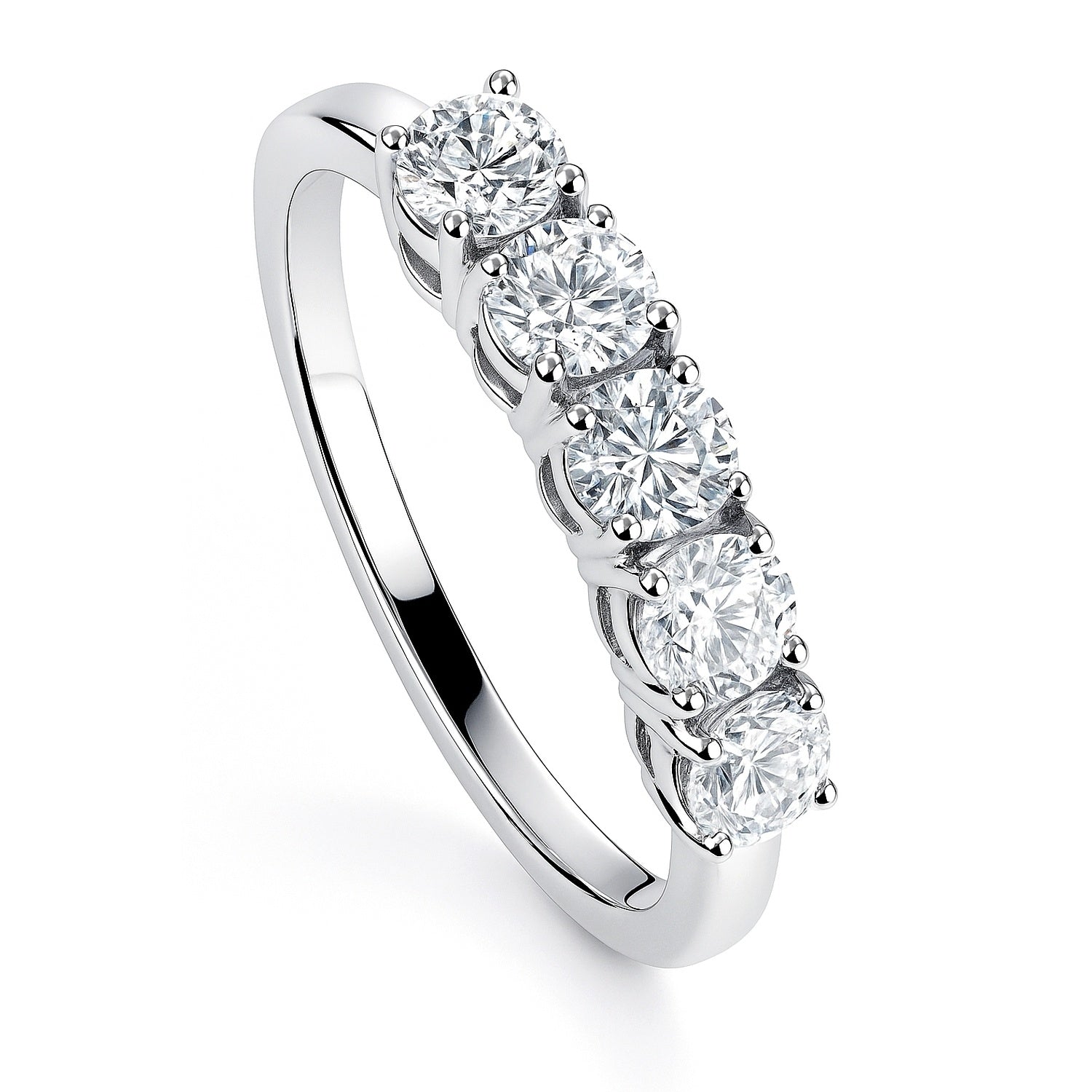 5-Stone CZ Ring in Sterling Silver